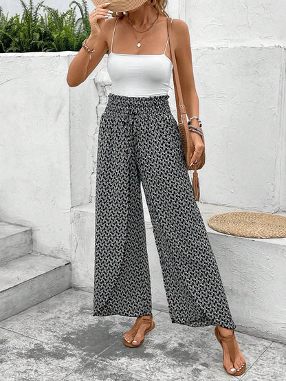 🌸 Floral Side Slit Wide Leg Skirt Pants 🌸