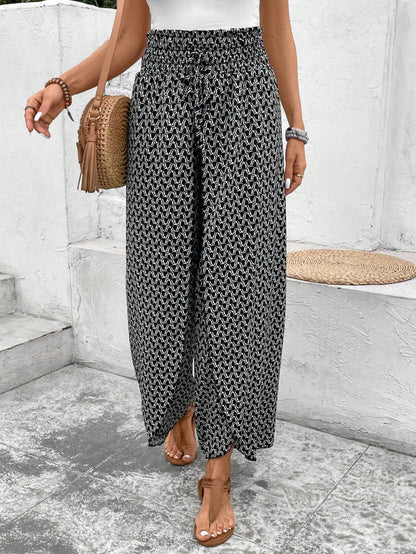 🌸 Floral Side Slit Wide Leg Skirt Pants 🌸