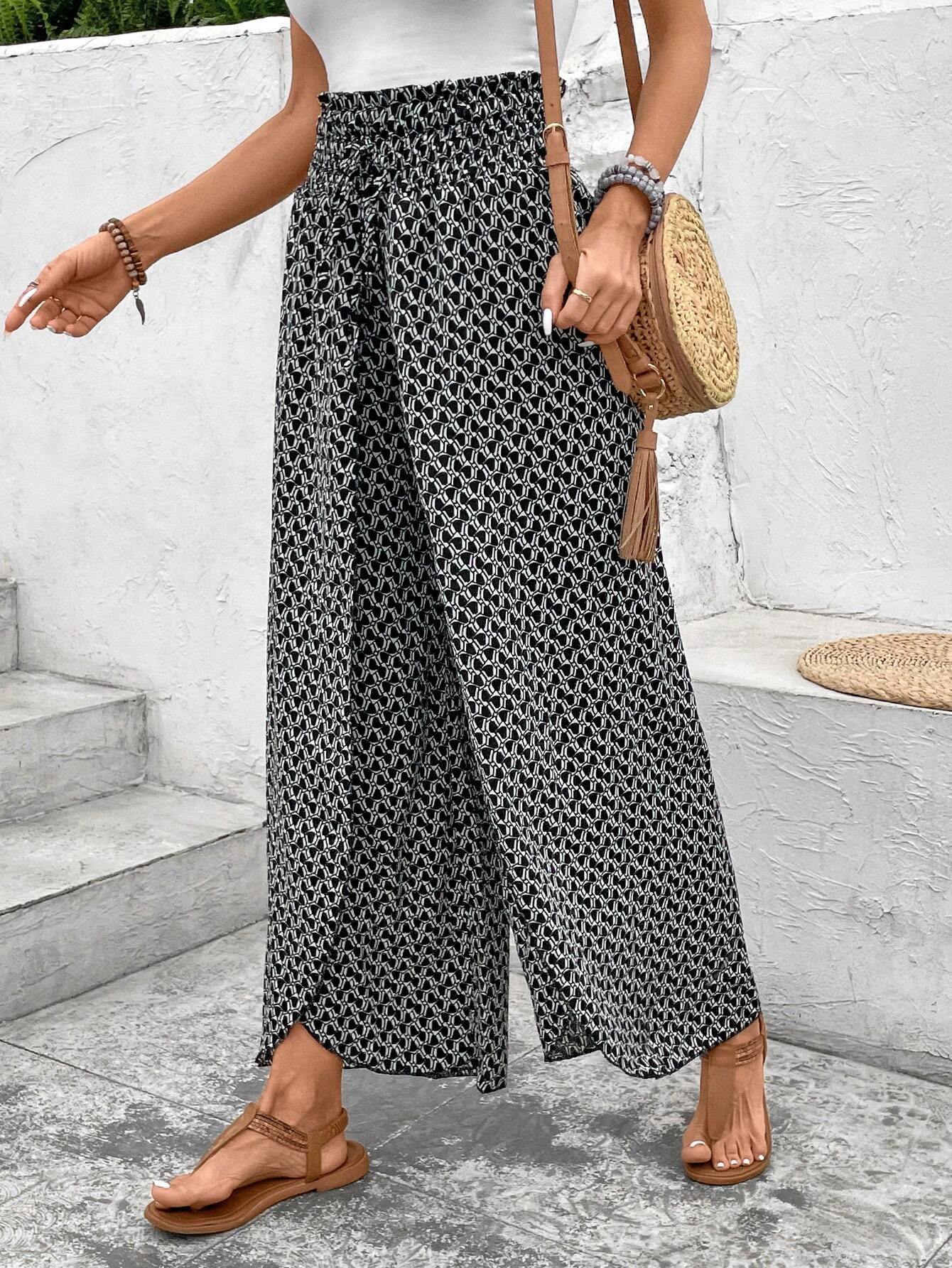🌸 Floral Side Slit Wide Leg Skirt Pants 🌸
