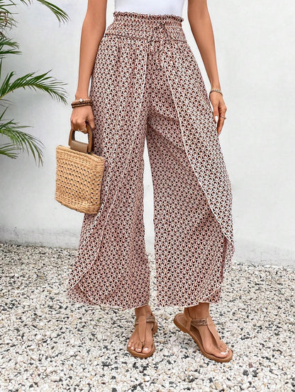 🌸 Floral Side Slit Wide Leg Skirt Pants 🌸