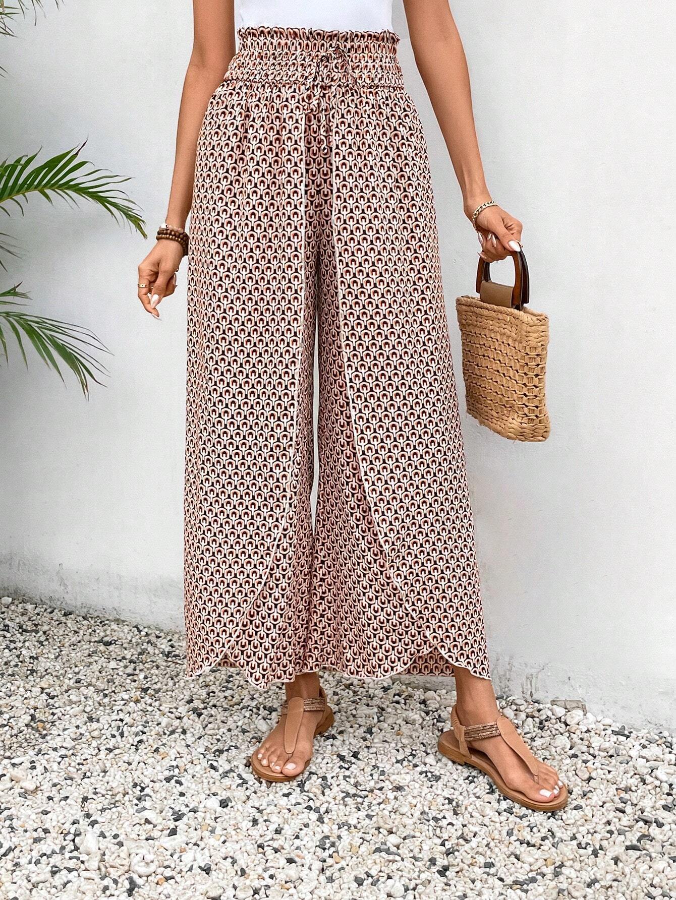 🌸 Floral Side Slit Wide Leg Skirt Pants 🌸