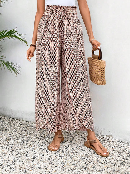 🌸 Floral Side Slit Wide Leg Skirt Pants 🌸