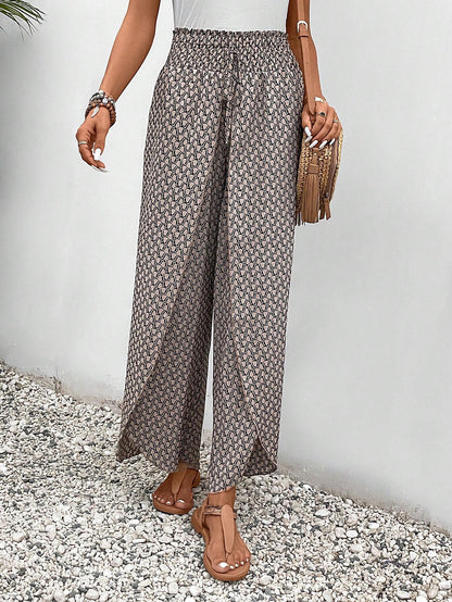 🌸 Floral Side Slit Wide Leg Skirt Pants 🌸