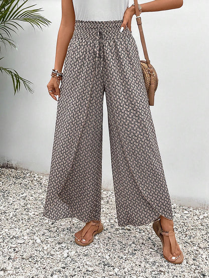 🌸 Floral Side Slit Wide Leg Skirt Pants 🌸