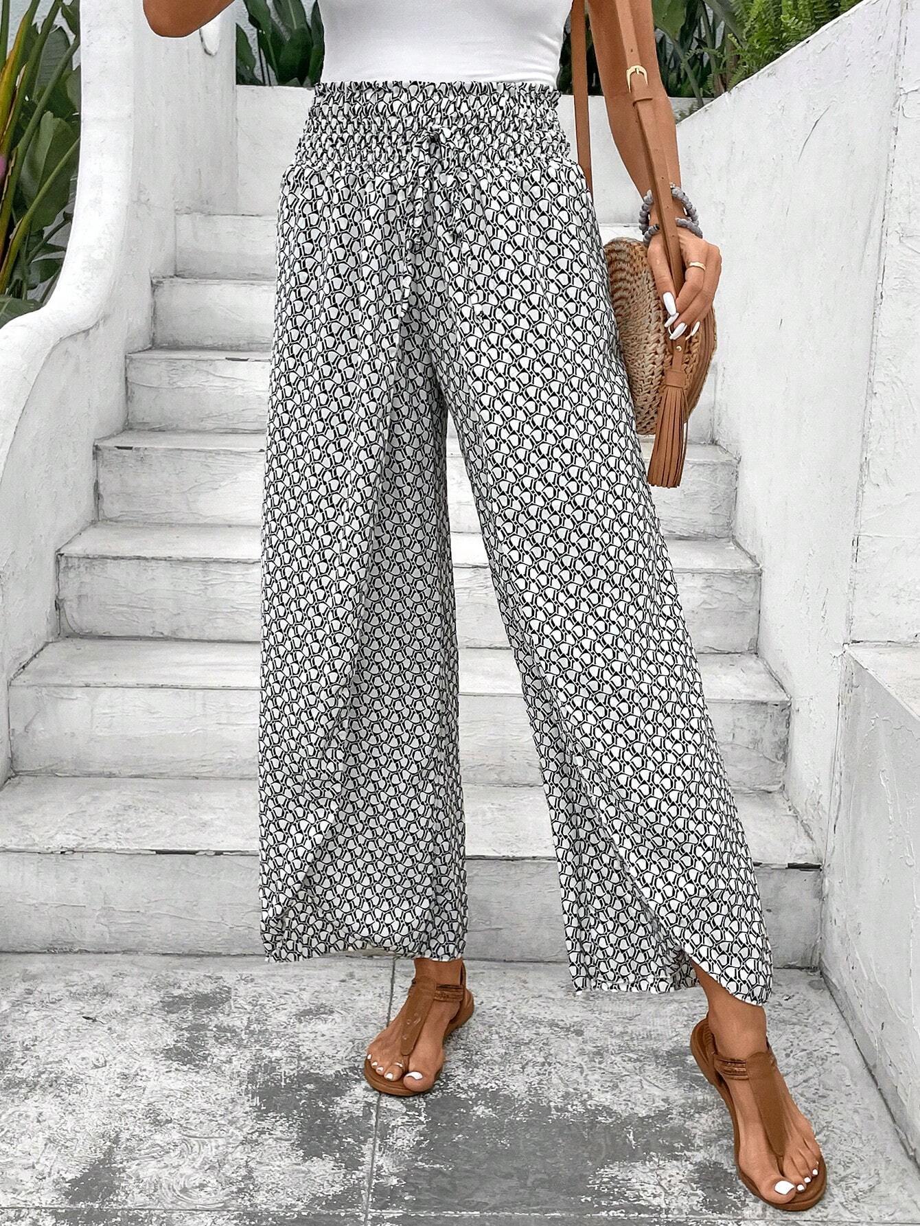 🌸 Floral Side Slit Wide Leg Skirt Pants 🌸