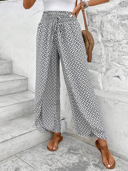 🌸 Floral Side Slit Wide Leg Skirt Pants 🌸