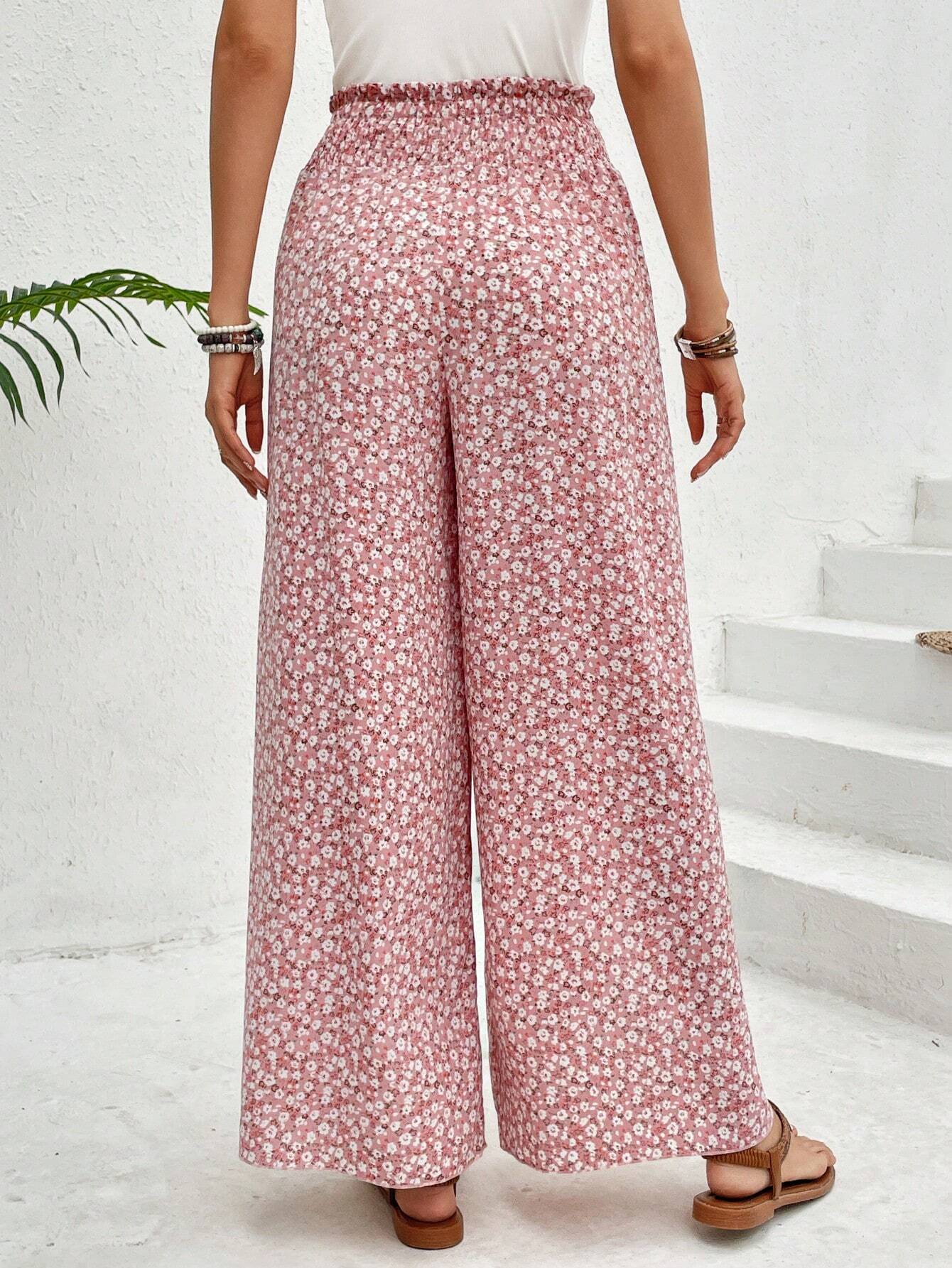 🌸 Floral Side Slit Wide Leg Skirt Pants 🌸