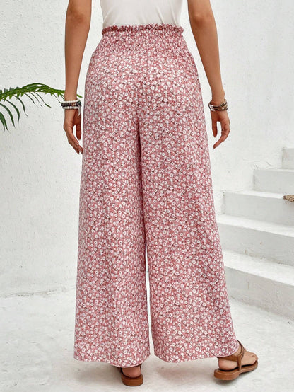 🌸 Floral Side Slit Wide Leg Skirt Pants 🌸