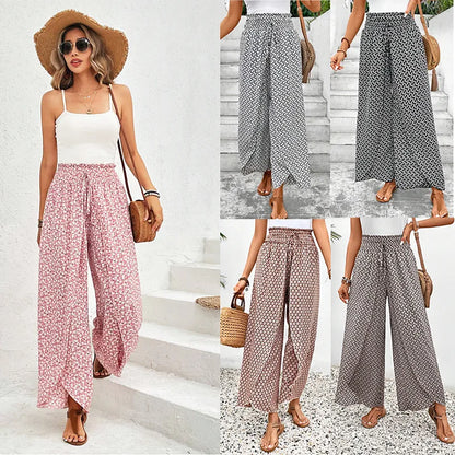 🌸 Floral Side Slit Wide Leg Skirt Pants 🌸