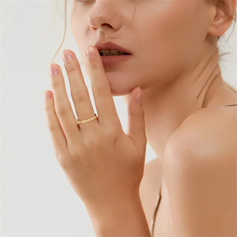 💎 Titanium Steel Diamond-Inlay Rings 💎