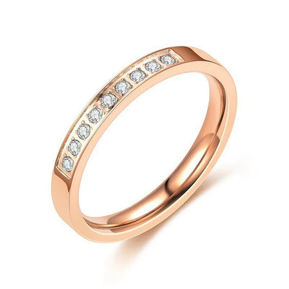 💎 Titanium Steel Diamond-Inlay Rings 💎