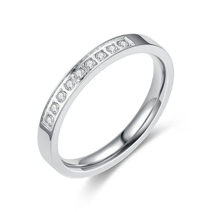 💎 Titanium Steel Diamond-Inlay Rings 💎