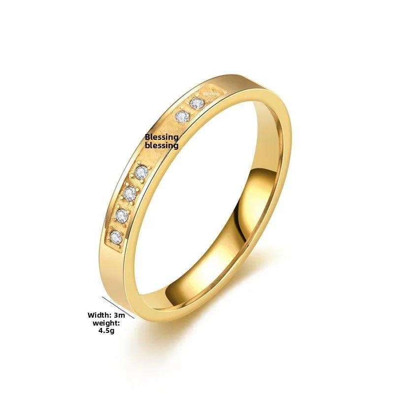 💎 Titanium Steel Diamond-Inlay Rings 💎