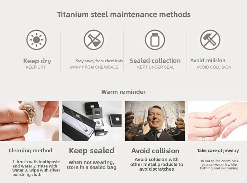 💎 Titanium Steel Diamond-Inlay Rings 💎