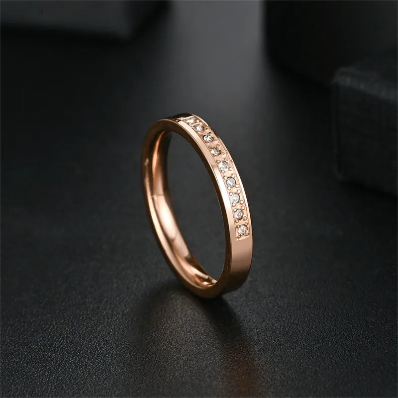 💎 Titanium Steel Diamond-Inlay Rings 💎