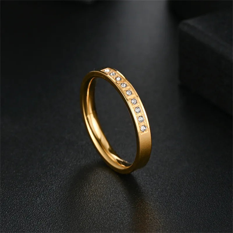 💎 Titanium Steel Diamond-Inlay Rings 💎