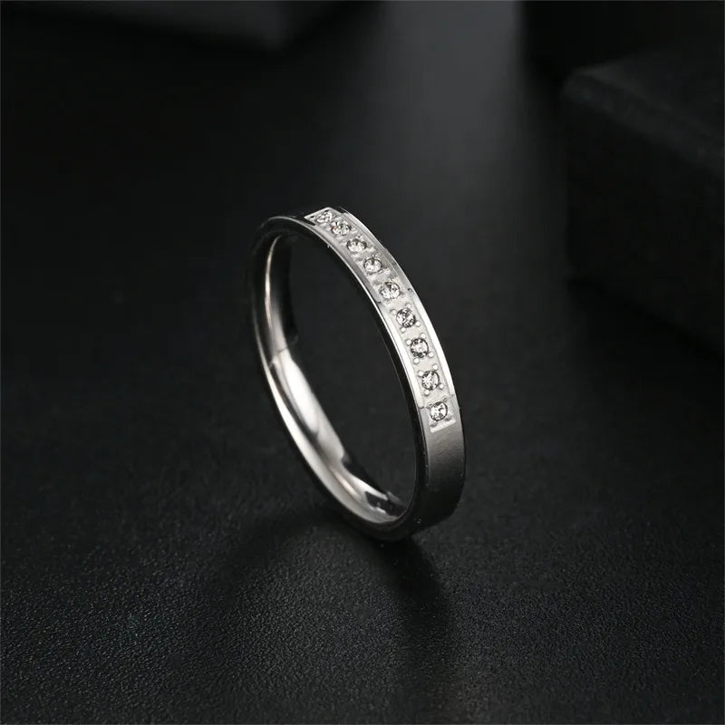 💎 Titanium Steel Diamond-Inlay Rings 💎