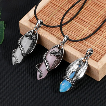 🐉 Dragon-Wrapped Crystal Necklaces 🐉