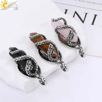 🐉 Dragon-Wrapped Crystal Necklaces 🐉