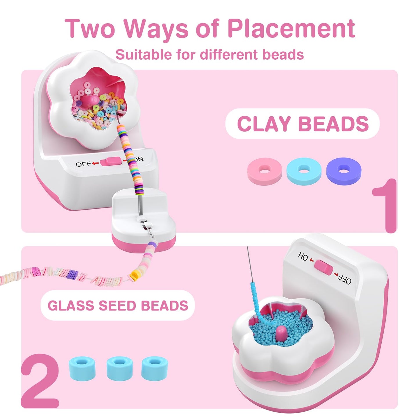 ✨ Electric Bead Spinner & DIY Jewellery Kit – 3600 Beads, 450 Accessories ✨