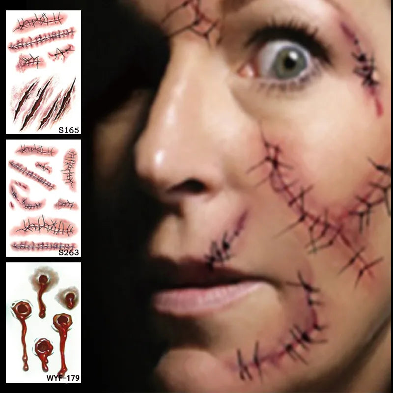 🩸 3 Sheets of Gory Halloween Makeup Looks 🩸