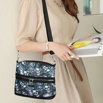 💀 Blue Skeleton Print Shoulder Handbag 💀