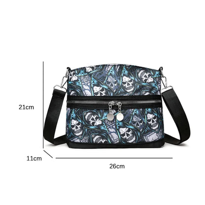 💀 Blue Skeleton Print Shoulder Handbag 💀