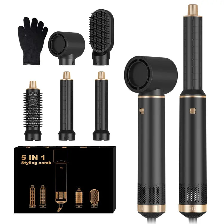 5 in 1 Hair Dryer Brush Multifunctional Air Styler - Black