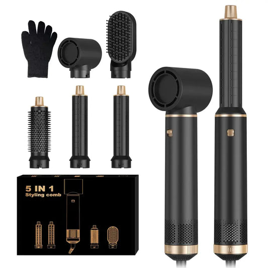 5 in 1 Hair Dryer Brush Multifunctional Air Styler - Black
