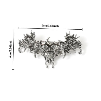 🌙🦇 Moon Flower Bat Hairpin 🦇🌙