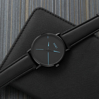 ⌚️❤️ Men’s Belt Round Pointer Quartz Watch & Bracelet Set 💙⌚️