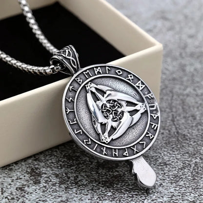 ⚔️ Vintage Double-Sided Viking Raven Necklace ⚔️