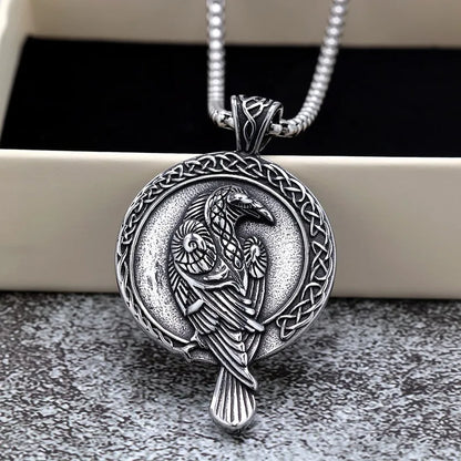 ⚔️ Vintage Double-Sided Viking Raven Necklace ⚔️
