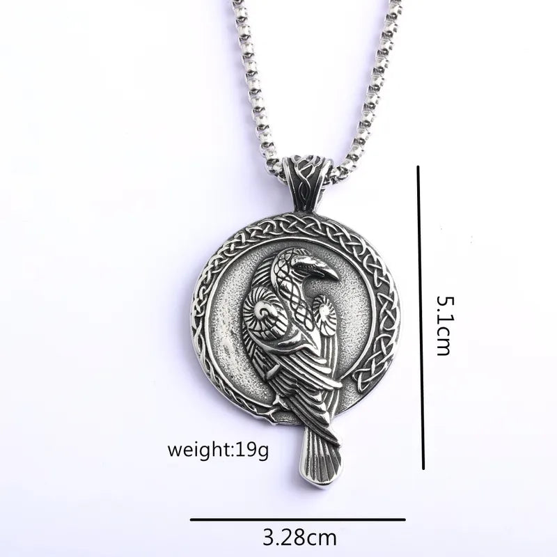 ⚔️ Vintage Double-Sided Viking Raven Necklace ⚔️
