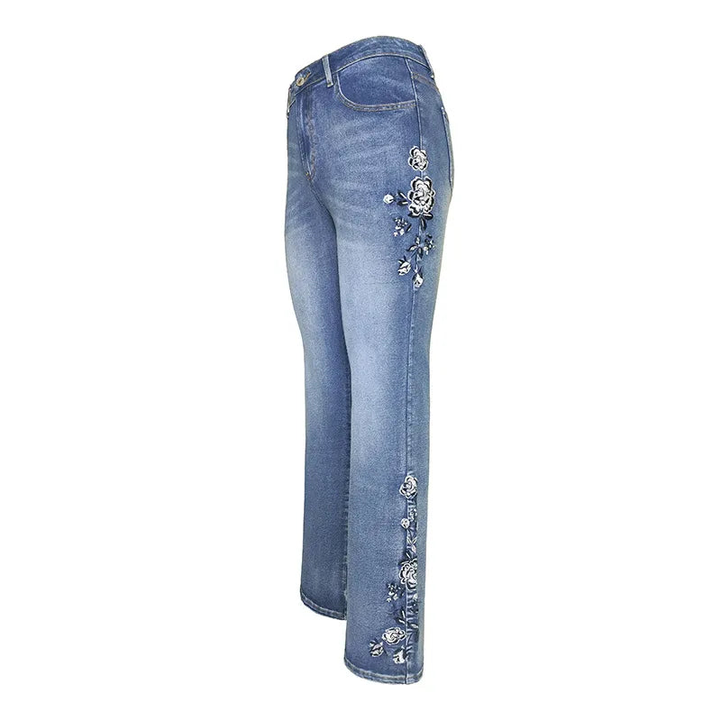 🌸👖 Vintage Style Floral Pattern Jeans 👖🌸