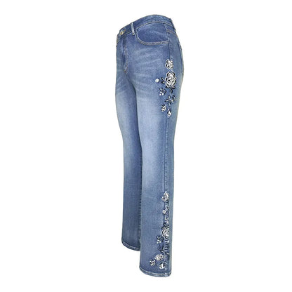 🌸👖 Vintage Style Floral Pattern Jeans 👖🌸