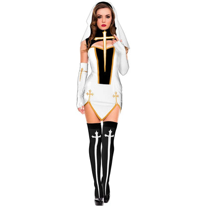 ⚫⚪ White or Black Nun Halloween Costumes ⚪⚫