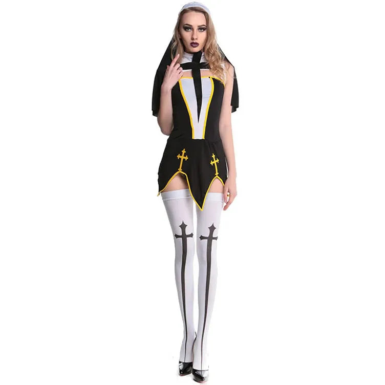 ⚫⚪ White or Black Nun Halloween Costumes ⚪⚫