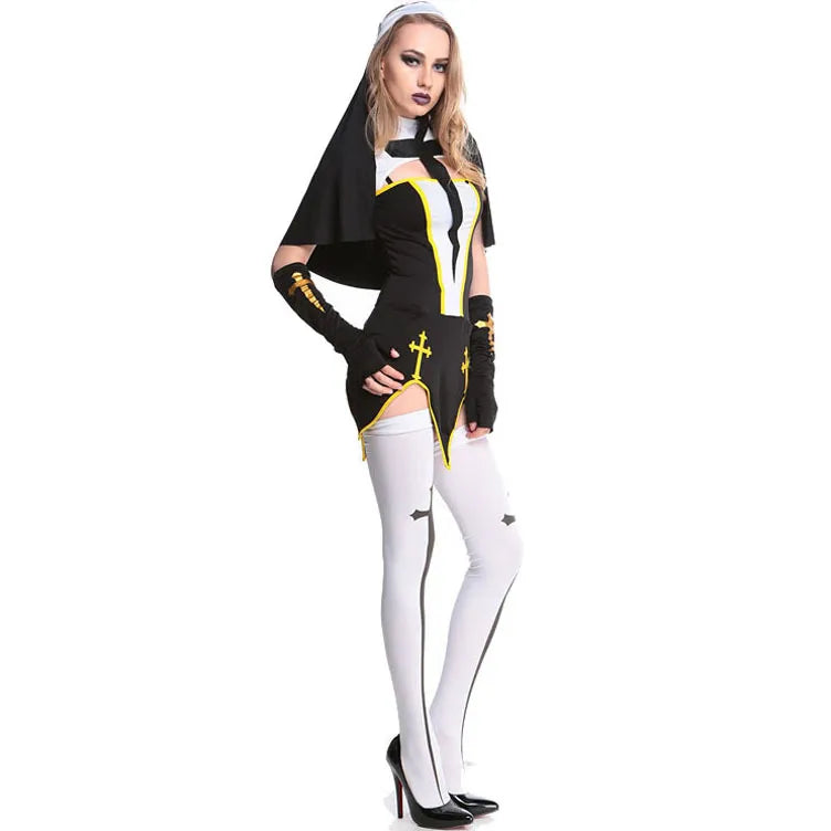 ⚫⚪ White or Black Nun Halloween Costumes ⚪⚫