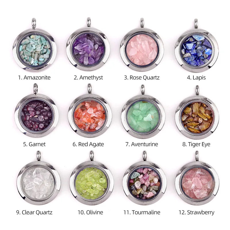 ✨ Crystal Chip Locket Necklaces✨