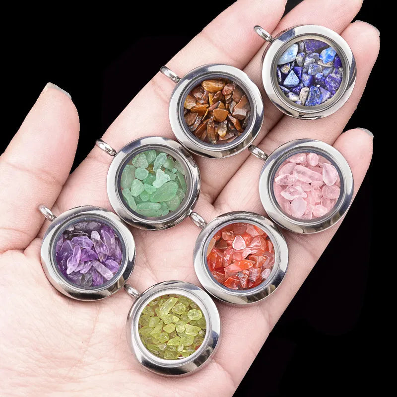 ✨ Crystal Chip Locket Necklaces✨