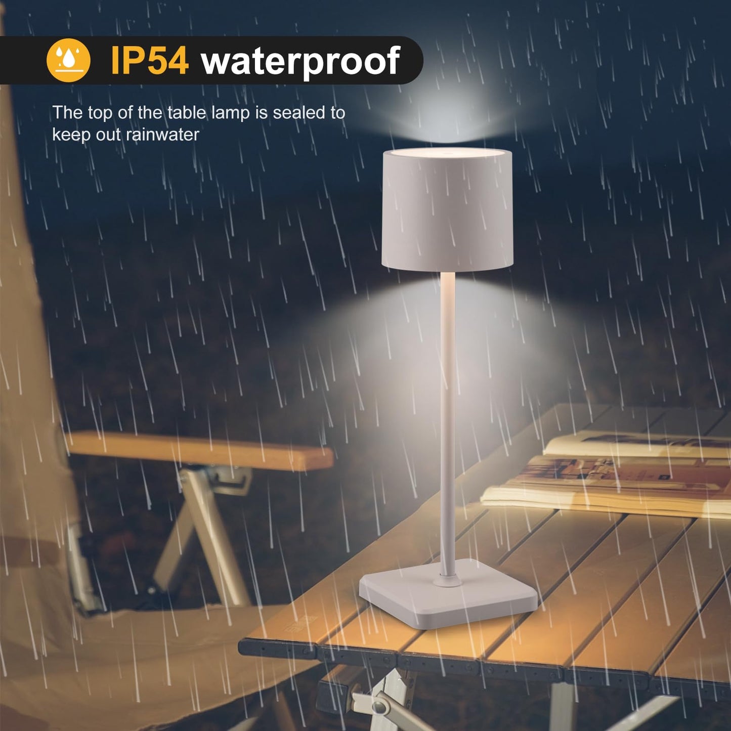 2 Pack Cordless Rechargeable LED Table Lamps with Touch Control