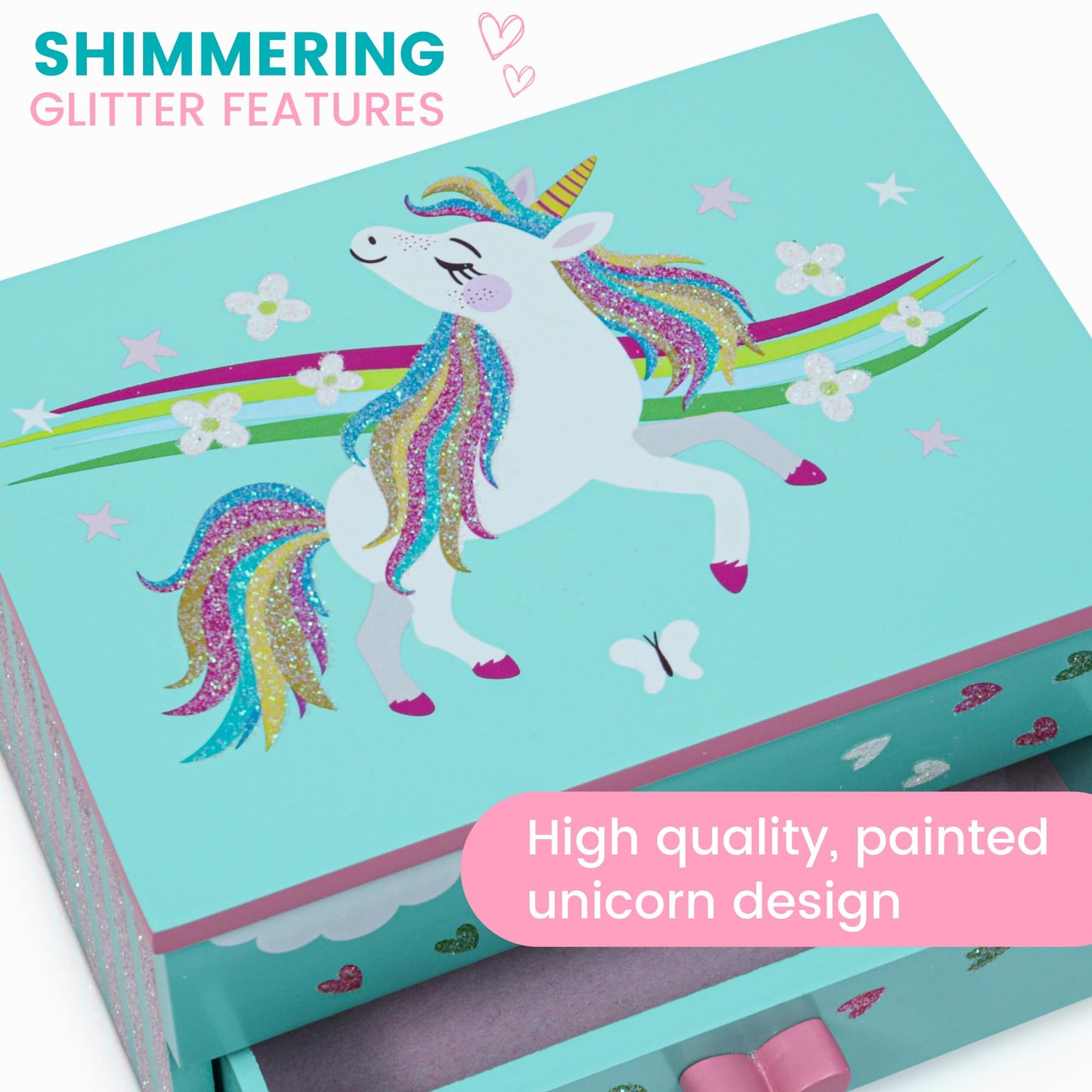 🦄🎵 Unicorn Musical Jewellery Box with Charm Bracelet 🎵🦄