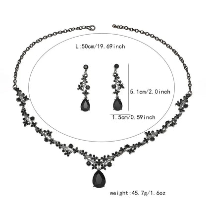 🖤  Gun Metal Black Diamante Jewellery Set 🖤