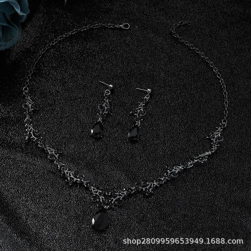 🖤  Gun Metal Black Diamante Jewellery Set 🖤