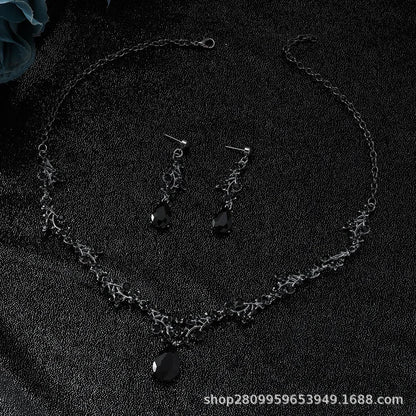 🖤  Gun Metal Black Diamante Jewellery Set 🖤