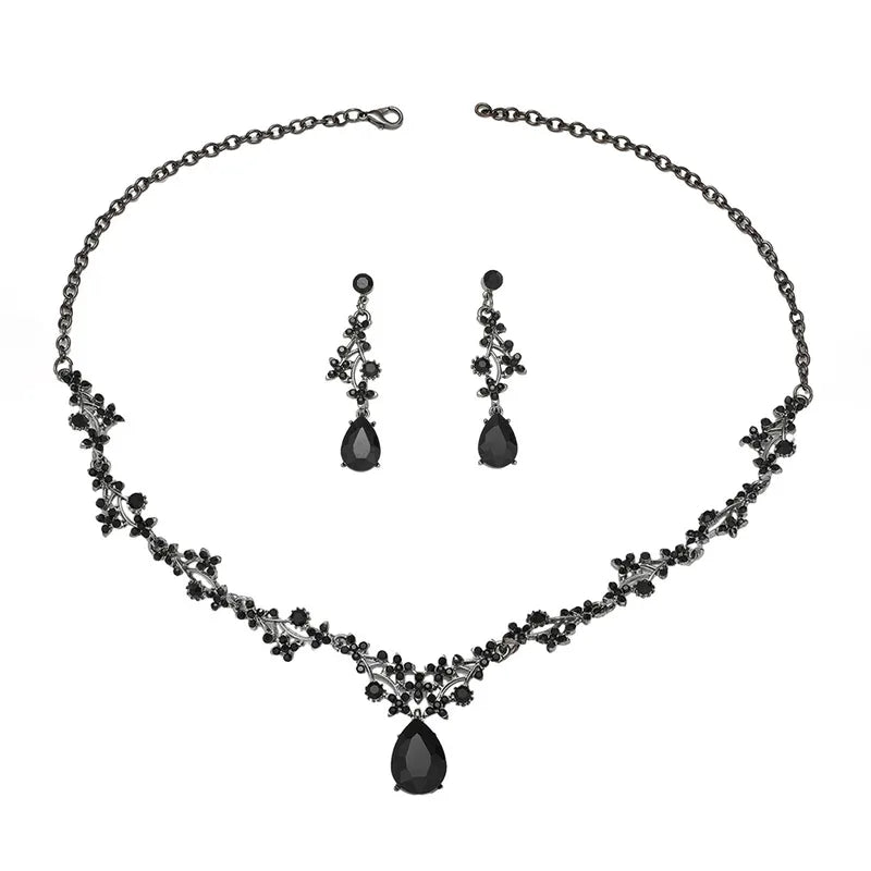 🖤  Gun Metal Black Diamante Jewellery Set 🖤