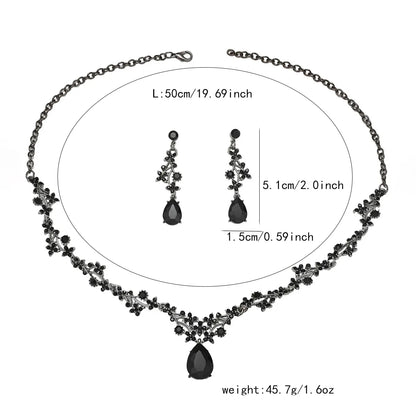 🖤  Gun Metal Black Diamante Jewellery Set 🖤