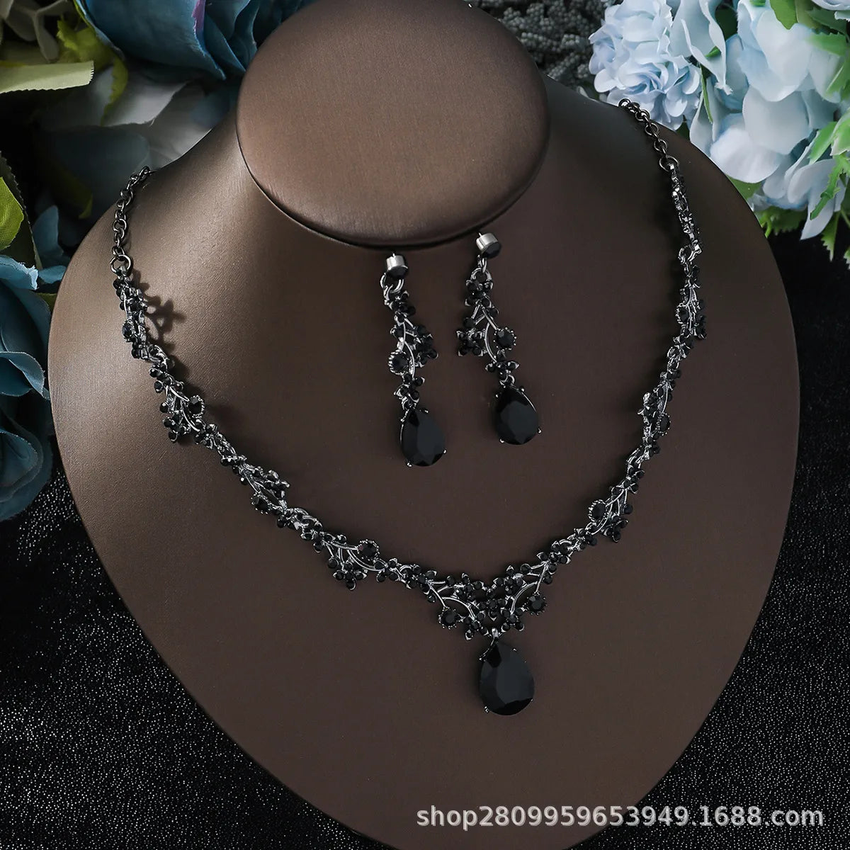 🖤  Gun Metal Black Diamante Jewellery Set 🖤