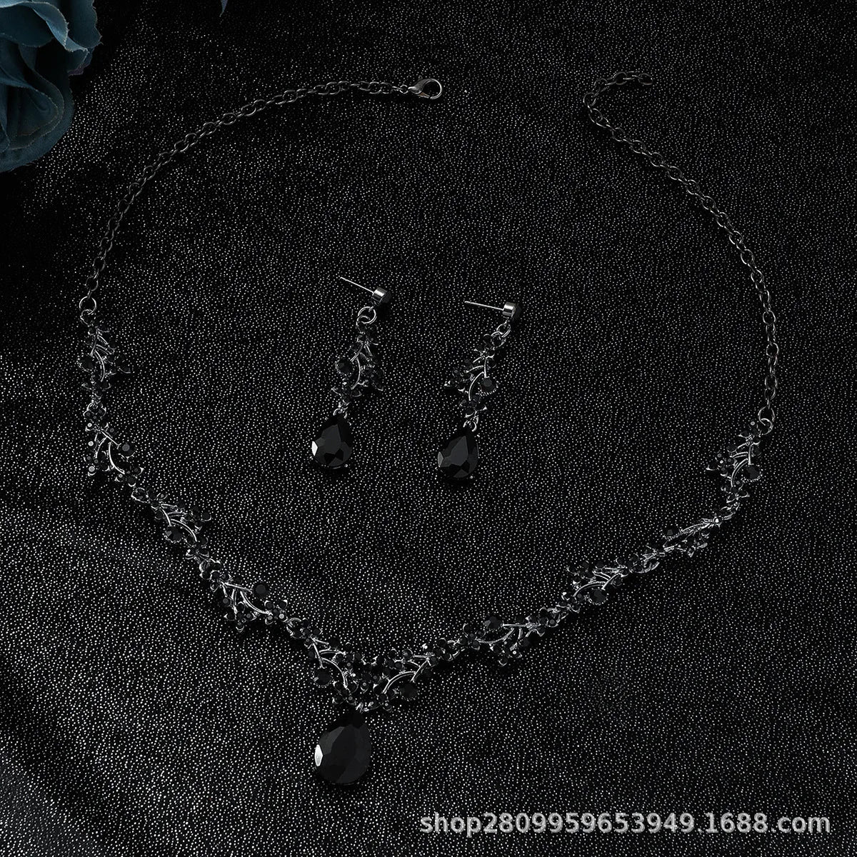 🖤  Gun Metal Black Diamante Jewellery Set 🖤